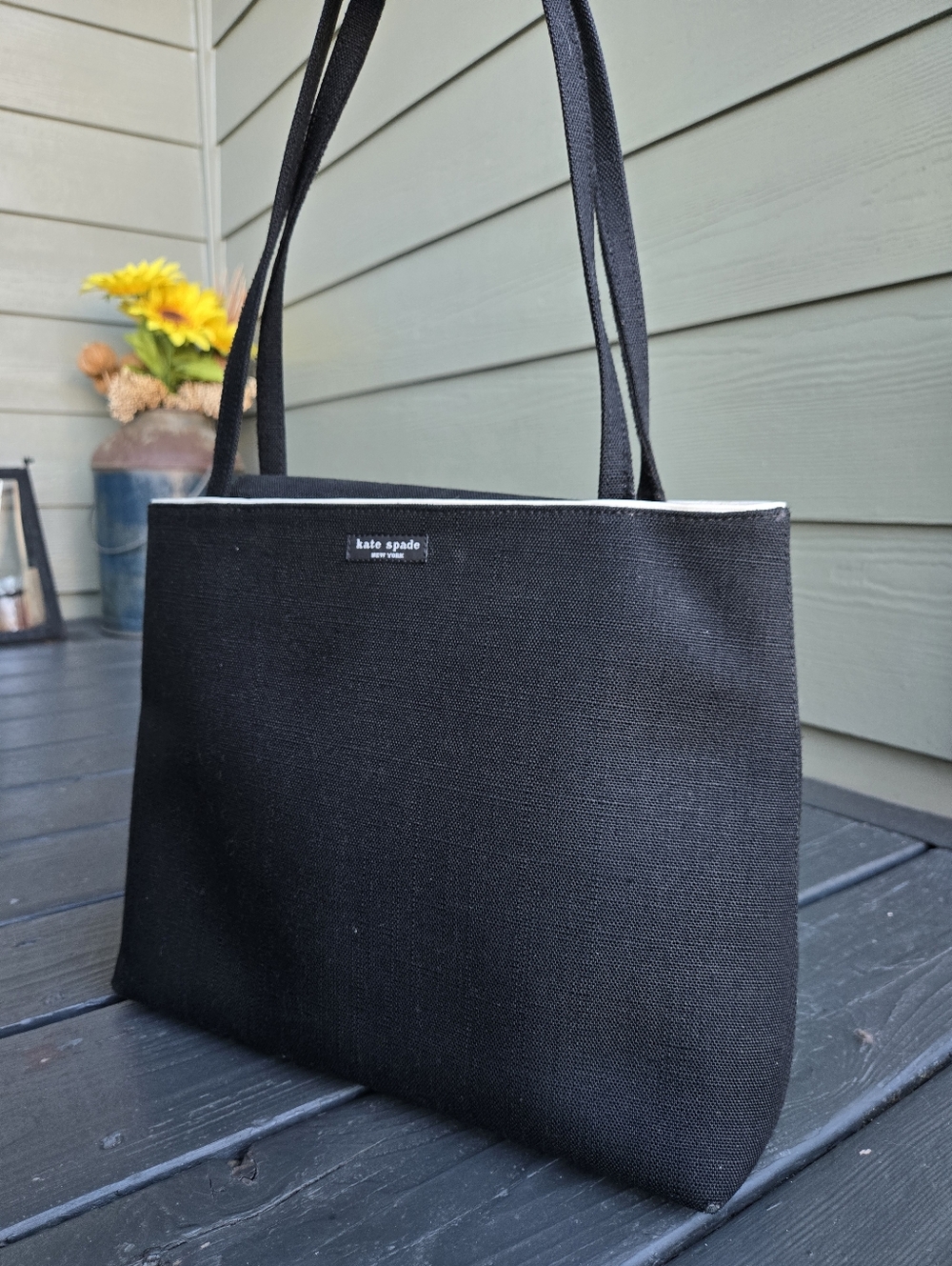 Kate Spade Black Canvas Tote - Picture 5 of 16